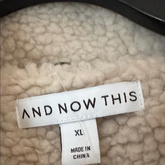 And Now This Women's Cream Sherpa Half Zip XL - Picture 2 of 6